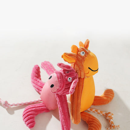 New Pet Dog Plush Sounding Cartoon Cow Cartoon Pig Animal, Bite-resistant Pet Toys