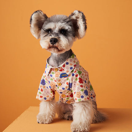 Thin Puppy Cute Flower Shirt Polka Dot Dress