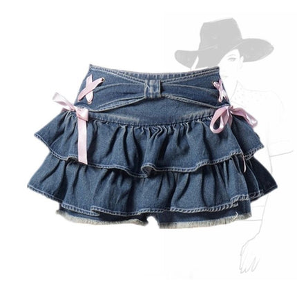 Plump American Retro Hot Girl Denim Skirt