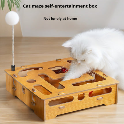 Cat Teasing Stick, Bell, Maze Box Supplies