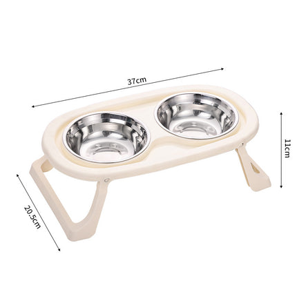 Foldable Plastic Stainless Steel Bowl For Pet Food Basin