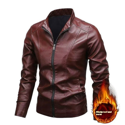 Men's Slim Fit Trendy Handsome Leather Jacket Coat