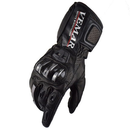 Motorcycle Riding Leather Style Carbon Fiber Shell Anti-fall And Windproof Touch Screen Gloves
