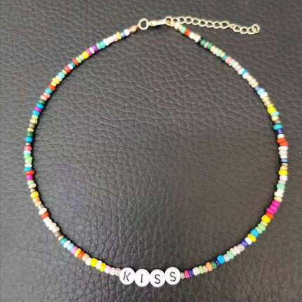 Stained Glass Rice Bead Necklace