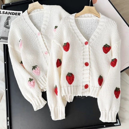 Knitted Cardigan Soft Glutinous Skin-friendly V-neck Sweater