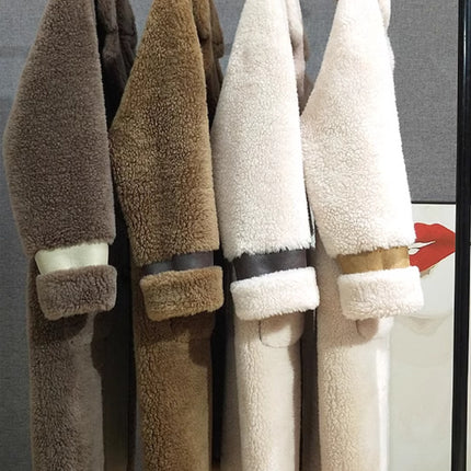 Double Breasted Lamb Fur Coat