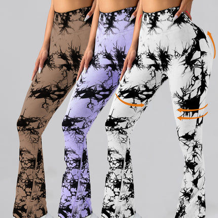 3 Pack Tie Dye Seamless High Waisted Workout Leggings For Women Scrunch Butt Lifting Yoga Gym Athletic Pants,, Leggings For Women Scrunch Butt Lifting Yoga Gym Athletic Pants