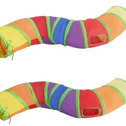 Rainbow S-shaped Cat Tunnel Self-hey Educational Cat Toy Collapsible Cat Tunnel