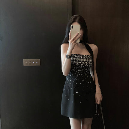 Women's Fashion Heavy Industry Rhinestone Beaded Dress