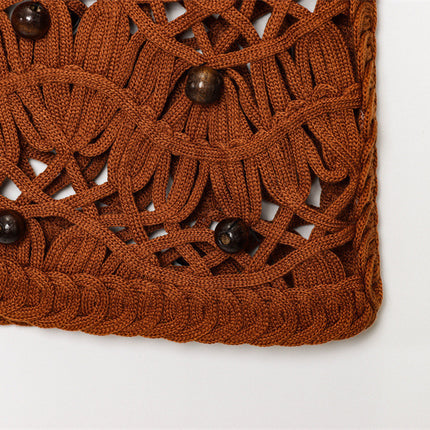 V-neck Beaded Knitted Vest