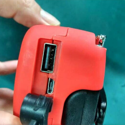 Solar hand crank USB charging radio flashlight