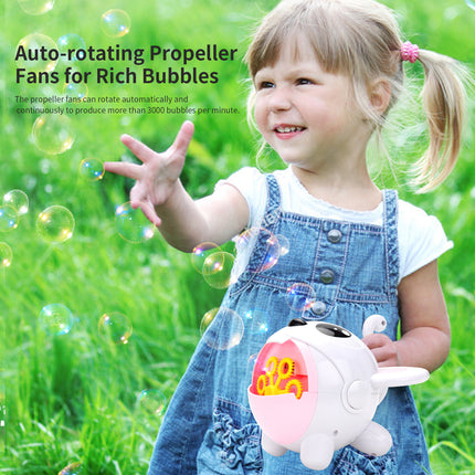 Automatic Cute Bubble Machine Soap Bubble Blower Outdoor Kids Electric Bubble Blowing Toy For Kids
