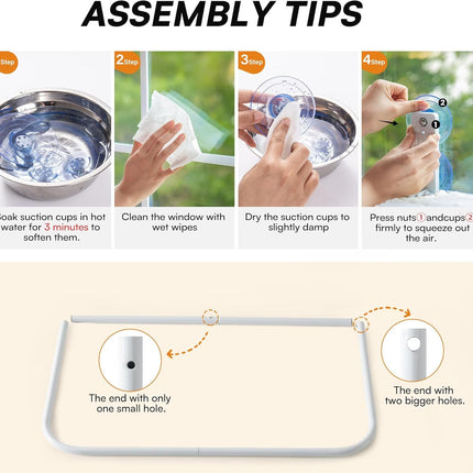 MEWOOFUN Cat Window Hammock - Steel Frame Perch With Strong Suction Cups For Indoor Cats Brown, Medium