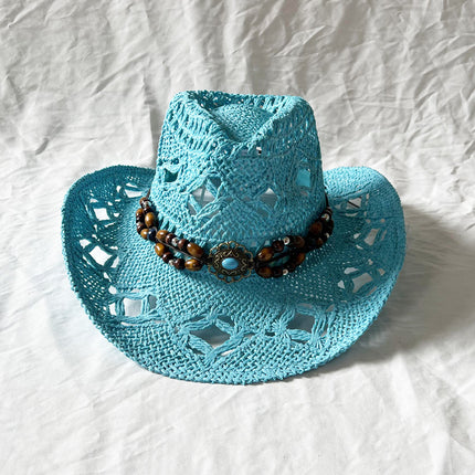 Gem The Magic Aster Straw Hat Handmade Hollow Sun Shade