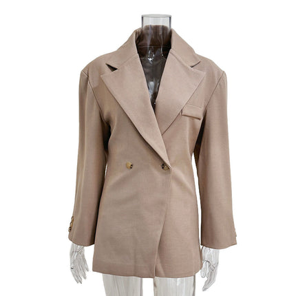 Autumn And Winter Women's Suit Advanced Static Luxury Elegant Lapel Baggy Coat