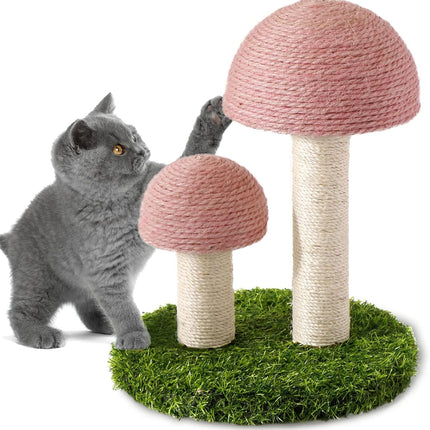 Cat Scratching Post Mushroom Cat Scratcher Featuring With Natural Sisal Caps Scratch Pole And Sturdy Base For Kittens & Small Cats
