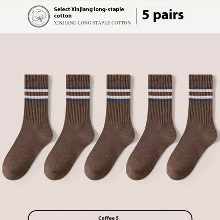 Men's Mid-calf Cotton Socks Boneless Pure Cotton Breathable Sports Plus Size