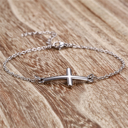 Stainless steel cross bracelet