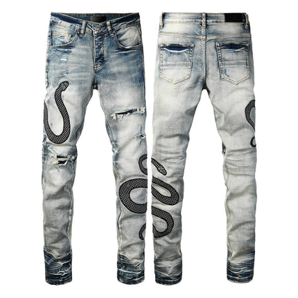 Street Fashion Wash Distressed Skinny Jeans