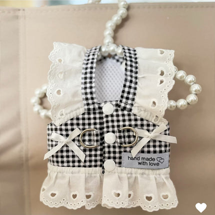 Thin Chest And Back Pet Dog Cat Clothes Traction Pastoral Skirt