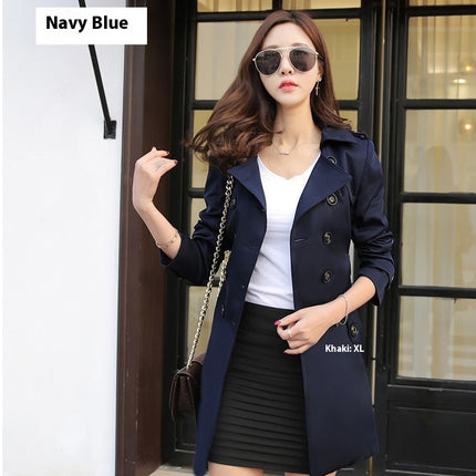 Women's Fashion Trench Coat Mid-length Coat