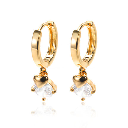 Moon, Star And Sun Combination Eardrops Micro Inlaid Zircon