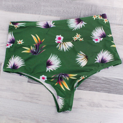 High-waisted two-part print two-part bikini