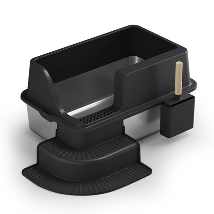 Semi-closed Stainless Steel Litter Box Oversized