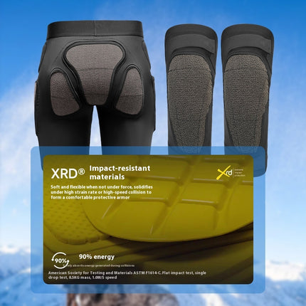 X-ray Diffraction Ski Protective Gear Anti-fall Pants Hip Pad Knee Pad Inner Wear Cushion