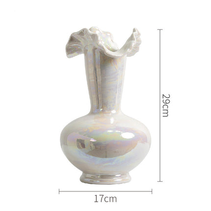 Simple Lace Vase Ceramic Flower Vessel