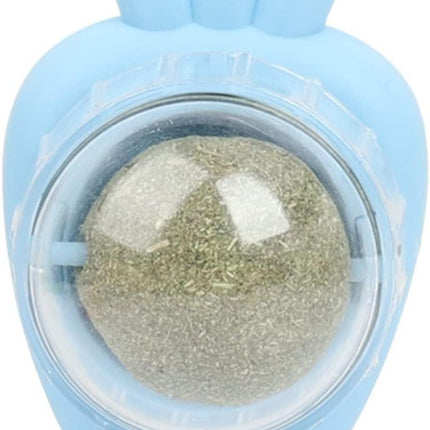 Catnip Toys Self Adhesive Carrot Shape Cat Catnip Balls Toy For Indoor Cat Cat Wall-mounted Mint Balls For Cat Teeth Cleaning Blue