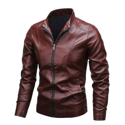 Men's Slim Fit Trendy Handsome Leather Jacket Coat