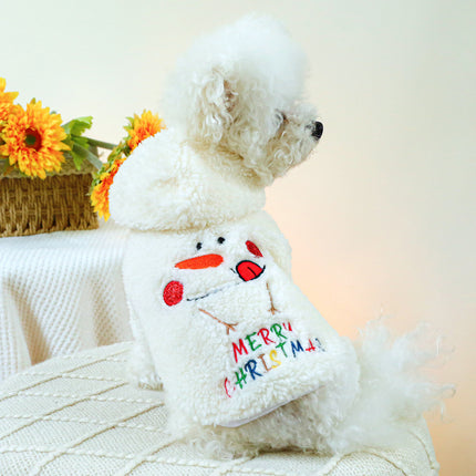 Pet Clothes Dog Cat Clothing Clothing Christmas Fluffy Jacket Claw Snowman