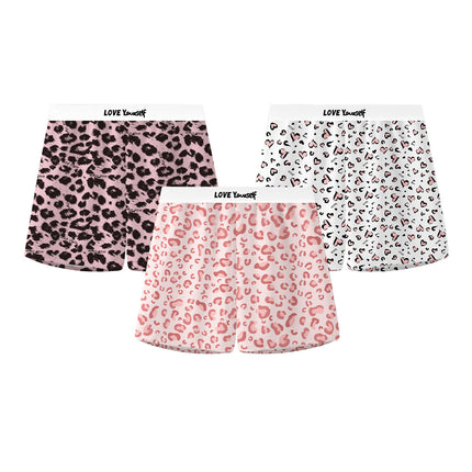 Men's Leopard Print Loose Woven Casual Boxer Briefs