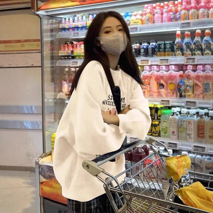 American Idle Style Loose Round Neck Sweater For Women