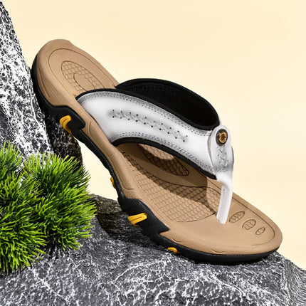 Genuine Leather Flip Flops Outdoor Wear Non-slip