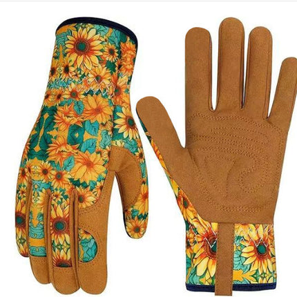 Microfiber Printing Gloves Flower Garden Planting Plucking