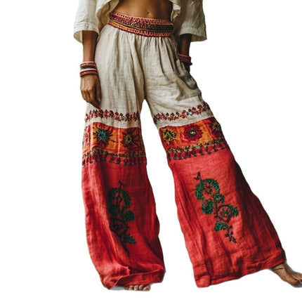 Vintage Printed Women's Fashionable Long Trousers