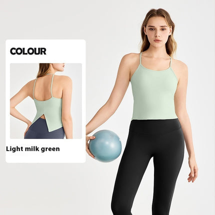 Yoga Clothes Vest Chest Pad Pilates Workout Underwear Sexy