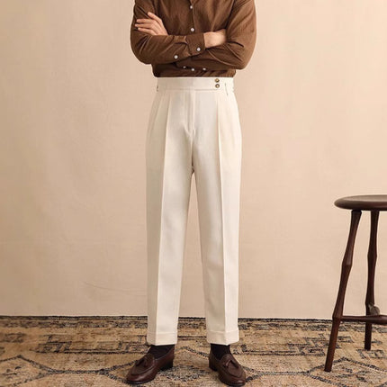 High Waist Straight Trousers Men's Business