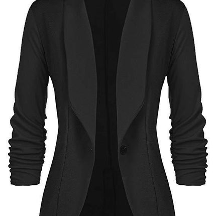 Fall Women's Clothing Pleated Sleeve Work Office Jacket Small Suit