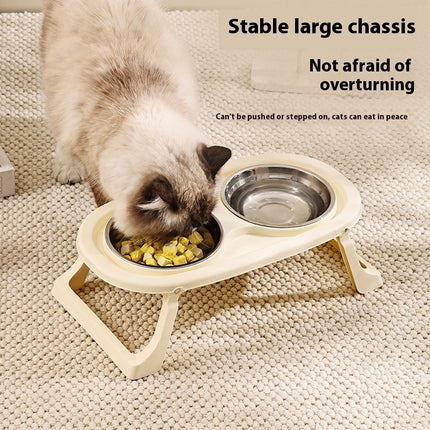 Foldable Plastic Stainless Steel Bowl For Pet Food Basin