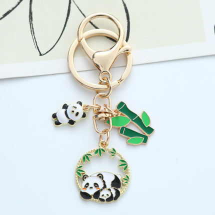 Cute Panda Flower Chinese Style Hand-made Keychain Creative Pendants