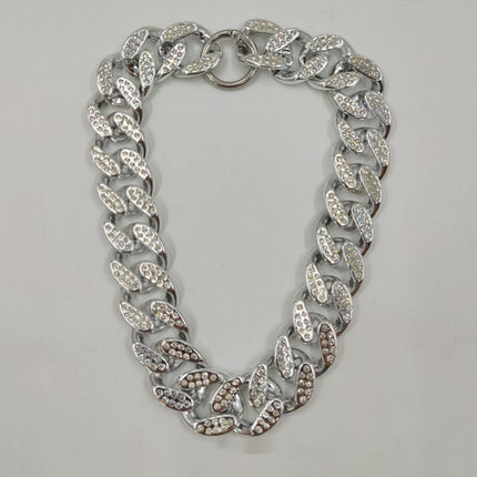 Dog Rhinestone-encrusted Chain Plastic Electroplated Decorative Necklace
