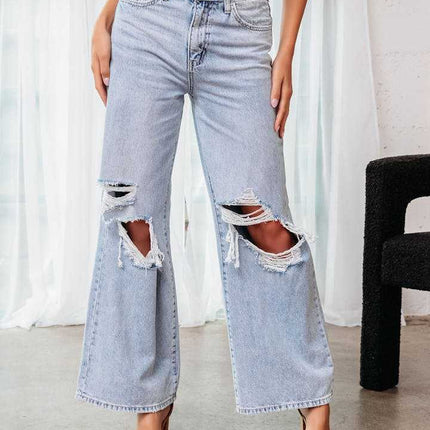 Ripped Slimming Jeans For Women