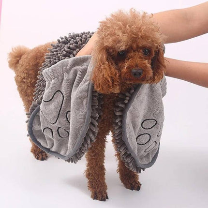 Dog Bath Robe Towel Quick Dry Pet Soft Towel Fiber Absorbent Cat Bath Towel Convenient Pet Cleaning Washcloth Thicken Durable