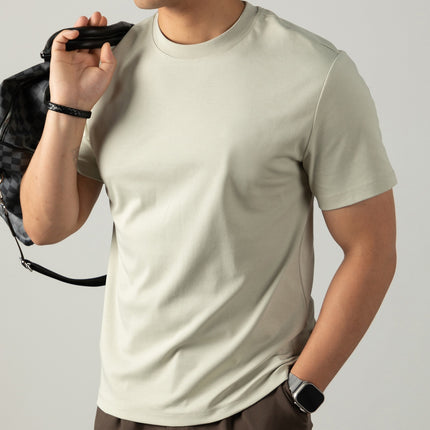 Cold Liquid Ammonia Mercerized Cotton Short-sleeved T-shirt For Men