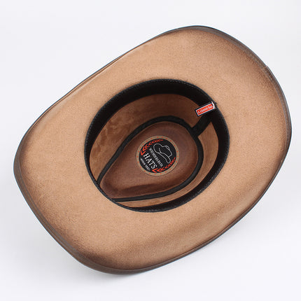 Men's Hat Spring Western Cowboy Hat Summer Fashion Big Eaves Green