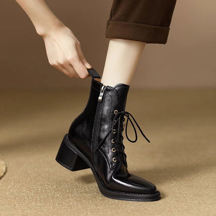 Women's French Elegant Pointed-toe Short Tube Boots