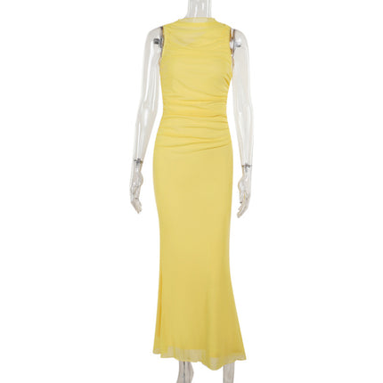 Fashionable Elegant Slim Fit Mesh Vest Dress